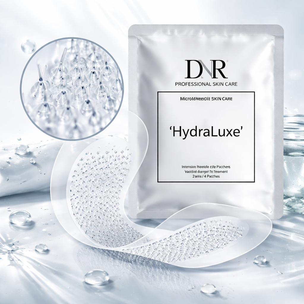 20260122_1624_Image Generation_remix_01kfk4vhhjfe9a77v0vsw31b10 DNR Skin Dissolving Microneedle Under Eye Patches With 90% Hyaluronic Acid & Peptides. No-Slip Eye Mask to Reduce Wrinkles & Fine Lines, 1 Pair - Image 1